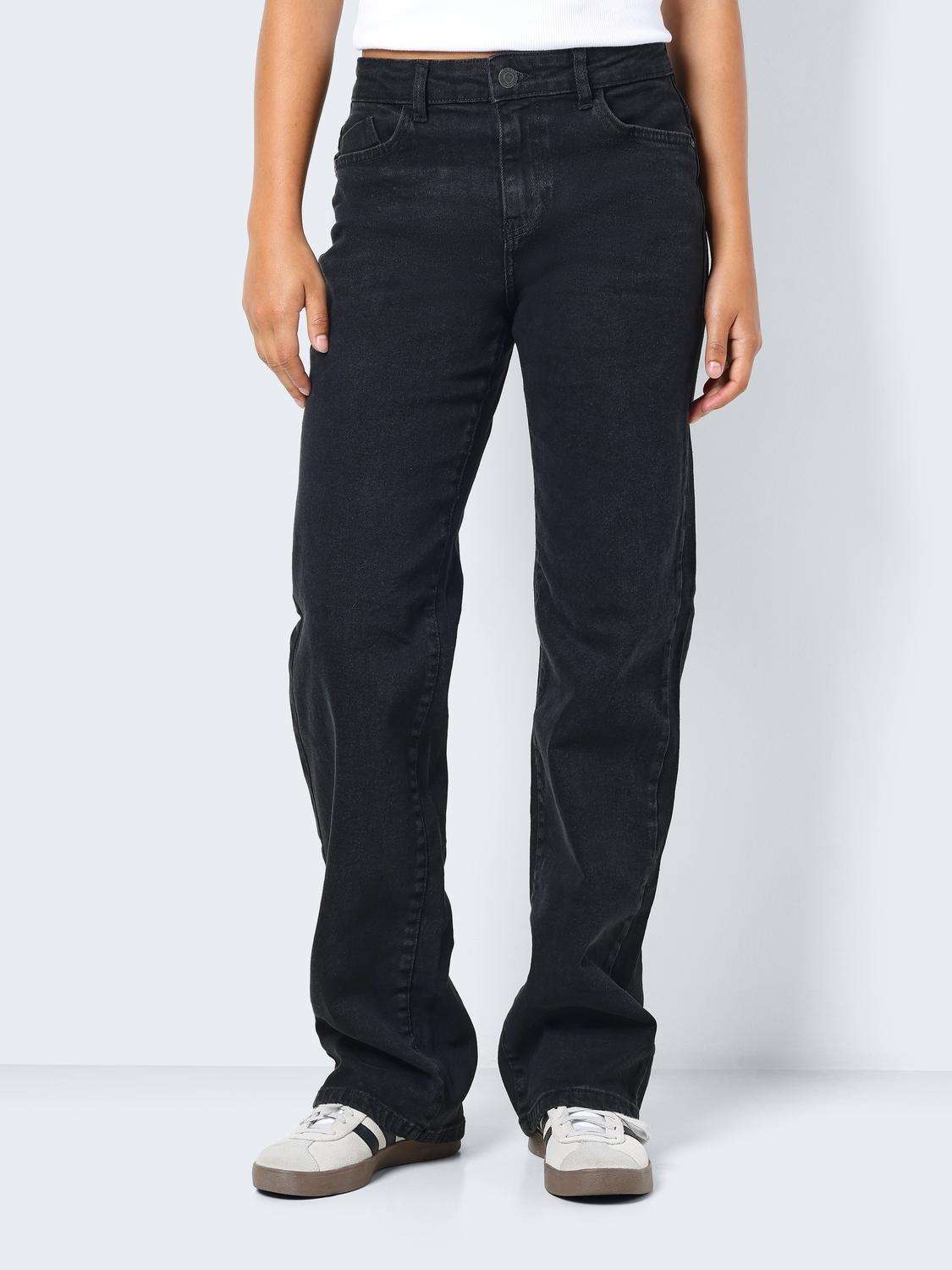 Прямые джинсы NMYOLANDA NW WIDE JEANS BLACK NOOS