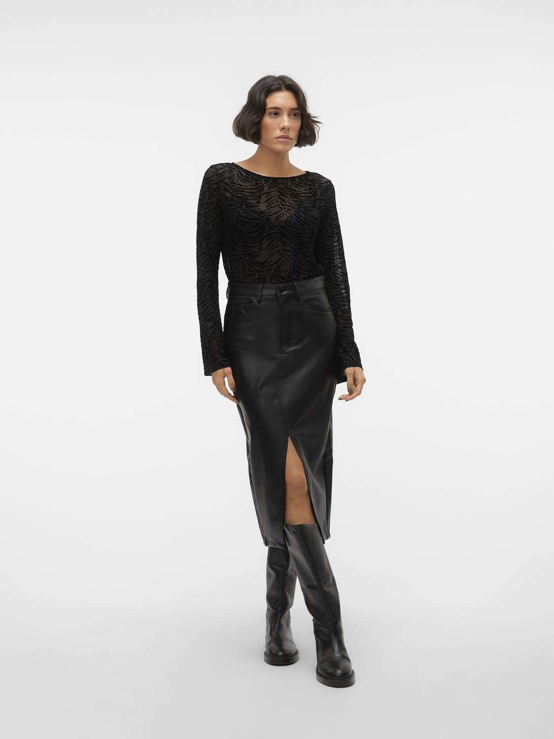 Юбка из искусственной кожи VMVERI HR CALF PL SKIRT NOOS