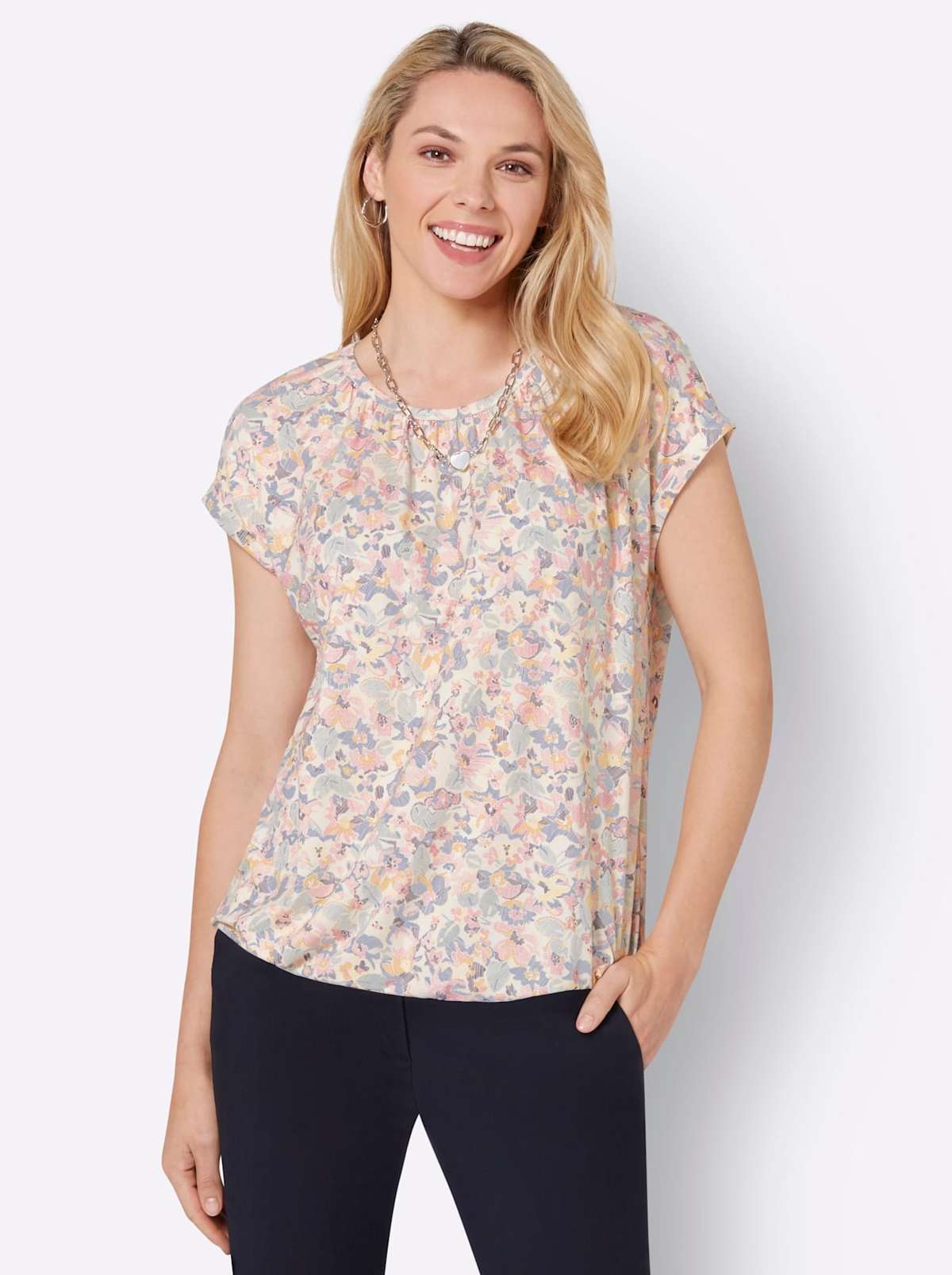 рубашка с круглым вырезом Druck-Shirt