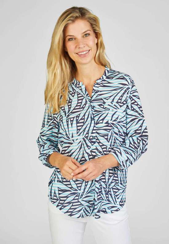 Классическая блузка Bluse mit Blattmotiv