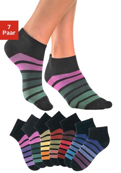 Носки-кроссовки (комплект, 7 пар) с разноцветными полосками