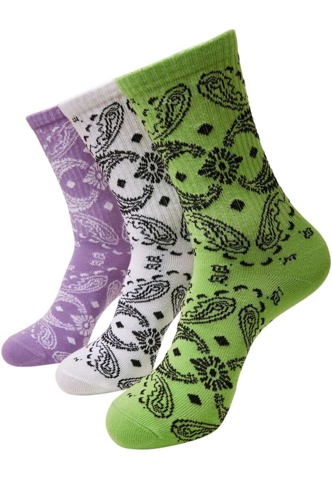 Базовые носки Urban Classics Unisex Bandana Pattern Socks 3-Pack
