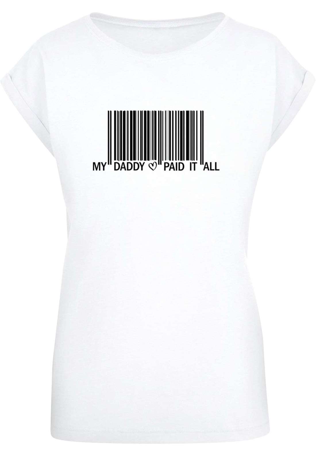 футболка Damen Ladies Dad Pay Barcode Extended Shoulder Tee