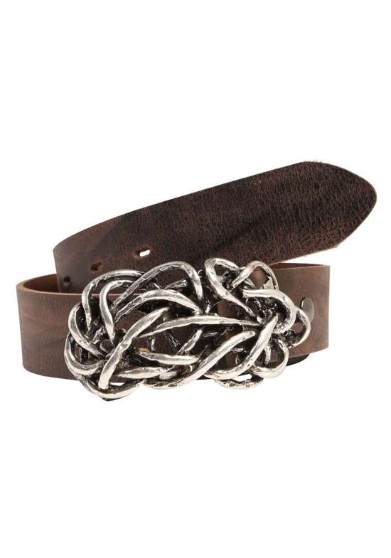 Кожаный ремень с пряжкой в виде узла