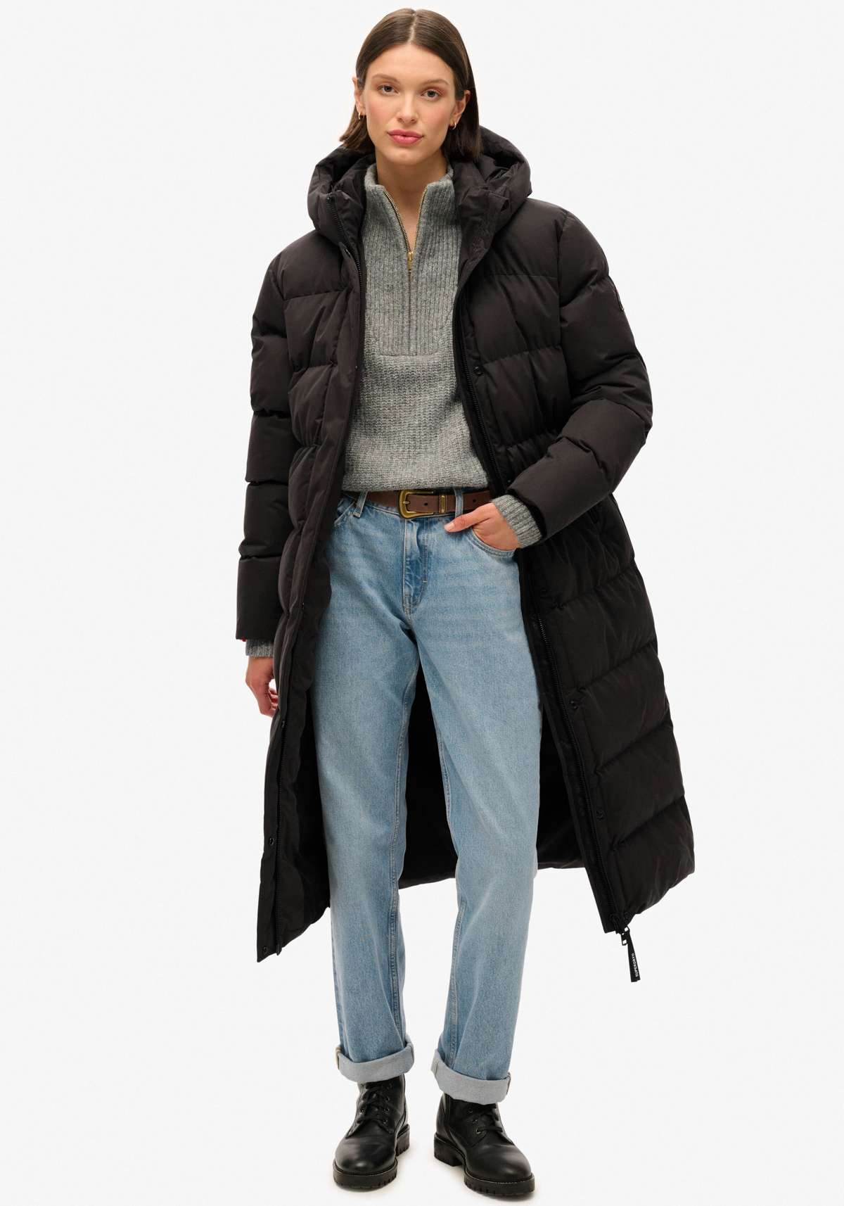 Стеганая куртка MICROFIBRE LONGLINE PUFFER JKT