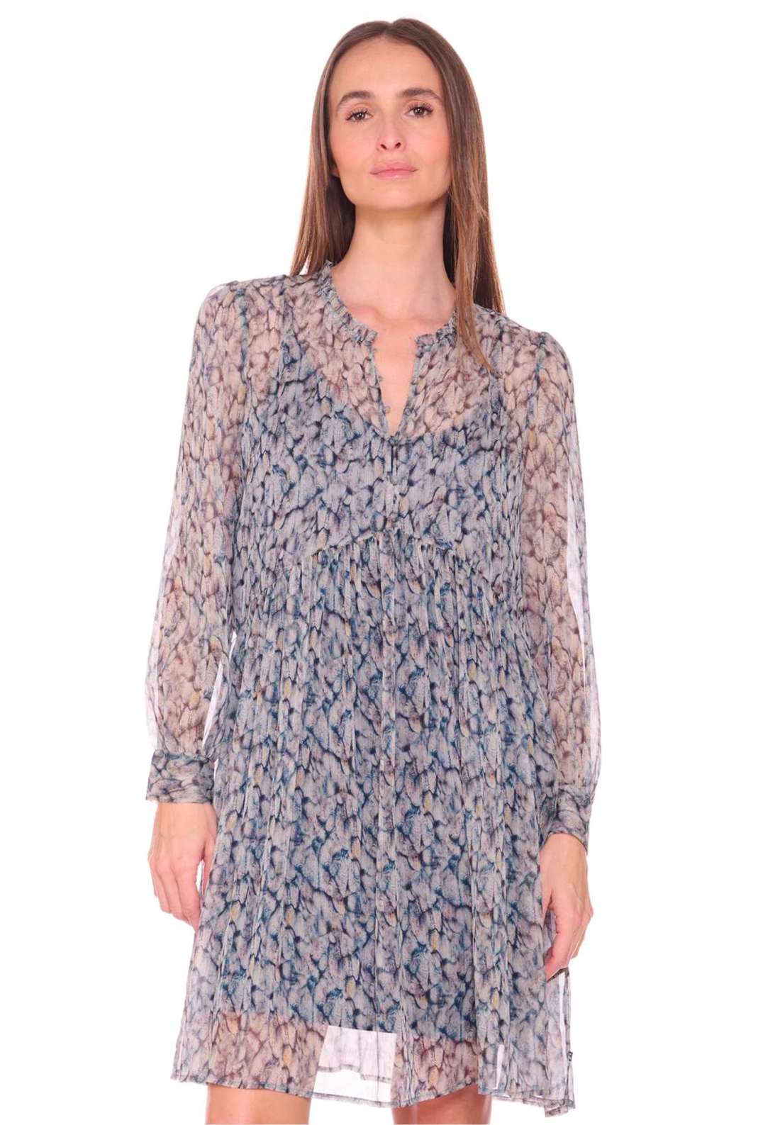 Платье из джерси с красивым узором по всей поверхности. DENALI