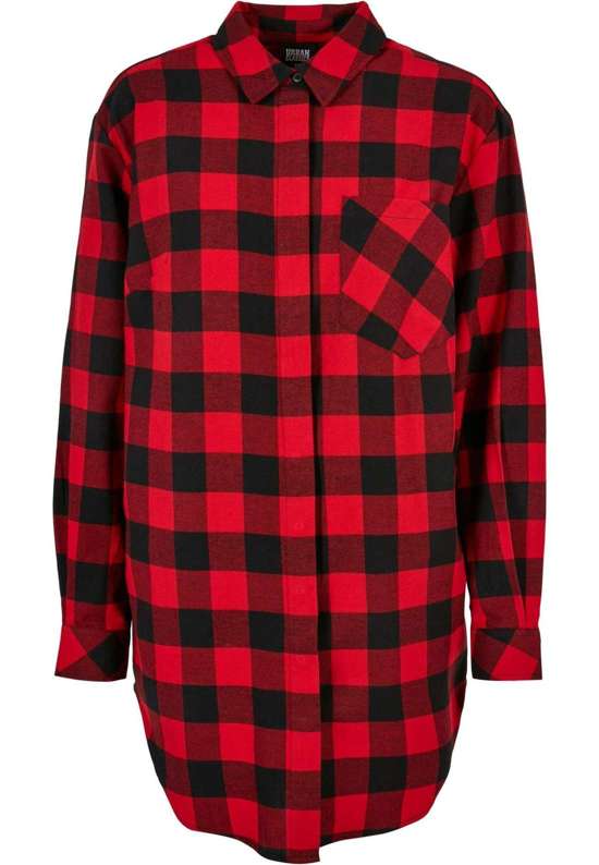 Платье-рубашка Urban Classics Damen Ladies Oversized Check Flannel Shirt Dress