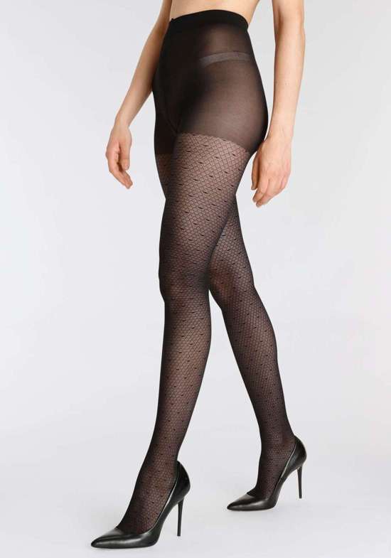 Прозрачные колготки с микросеткой и мелкими точками