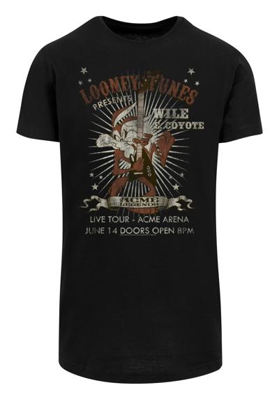 Рубашка с коротким рукавом Herren Wile E Coyote Guitar -BLK with Shaped Long Tee