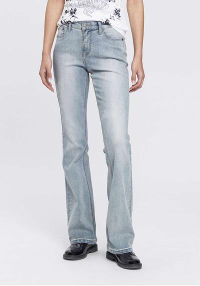 Джинсы Bootcut, завышенная талия.