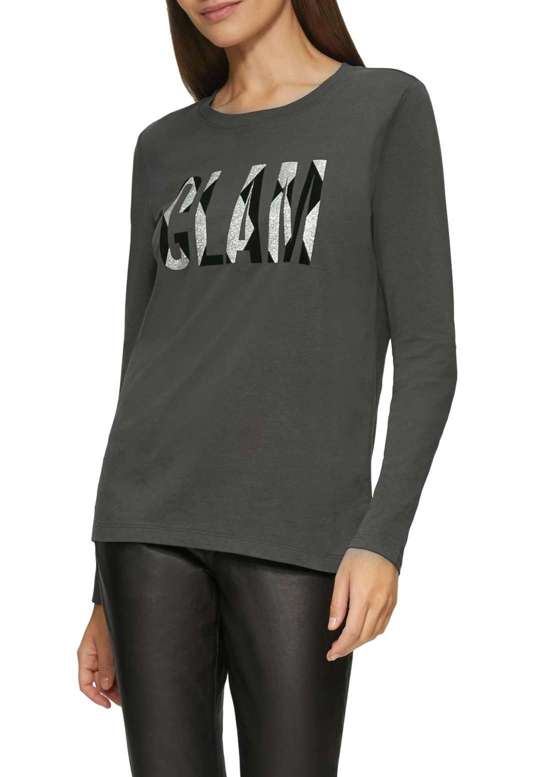 Рубашка с длинными рукавами и надписью