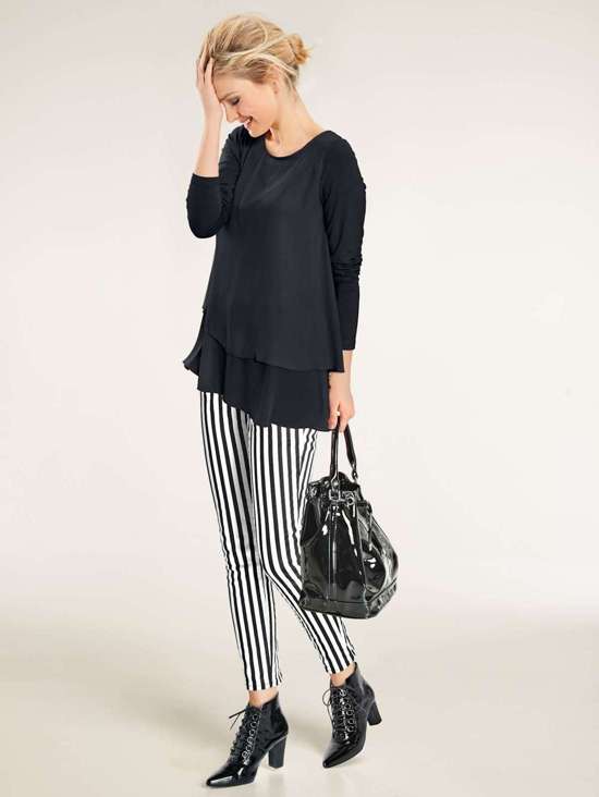 рубашка с круглым вырезом Rundhals-Shirt