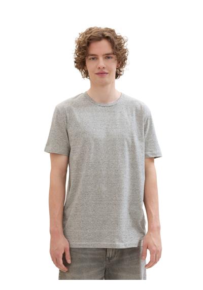 Меланжевая рубашка с круглым вырезом