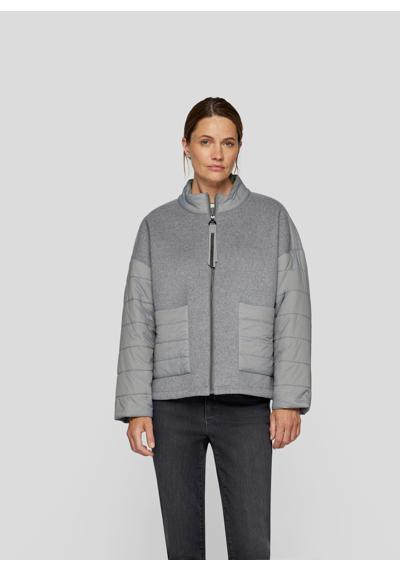 Блуза Jacke mit Stehkragen und modernem Material-Mix