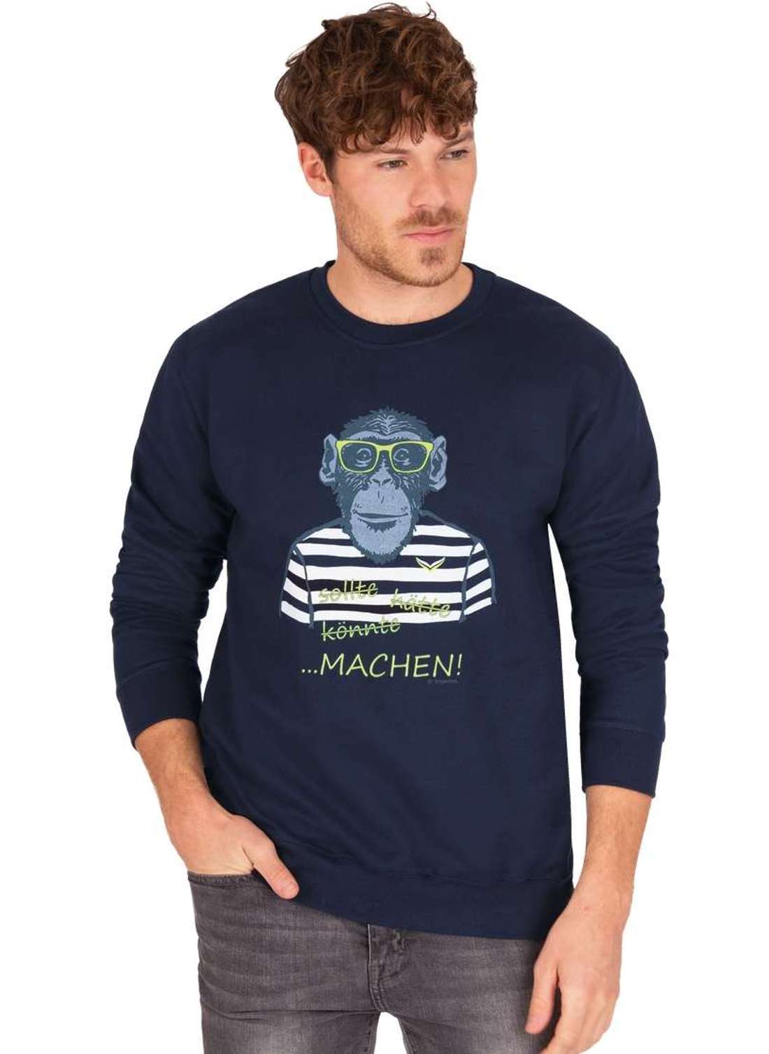 толстовка TRIGEMA Sweatshirt mit gro?em Affen-Druckmotiv