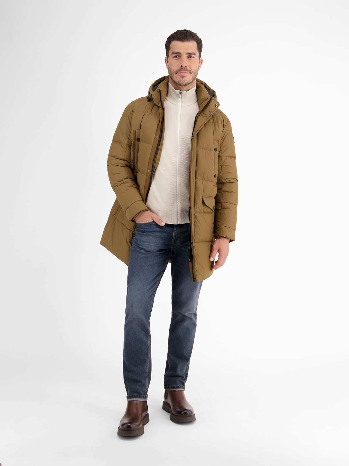 Стеганая куртка с капюшоном LERROS Lange Steppjacke im Parka-Design, dick gefuttert