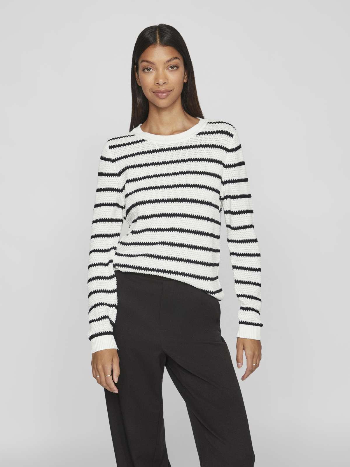 Свитер с круглым вырезом VIDALO O-NECK L/S STRIPE KNIT TOP- NOOS