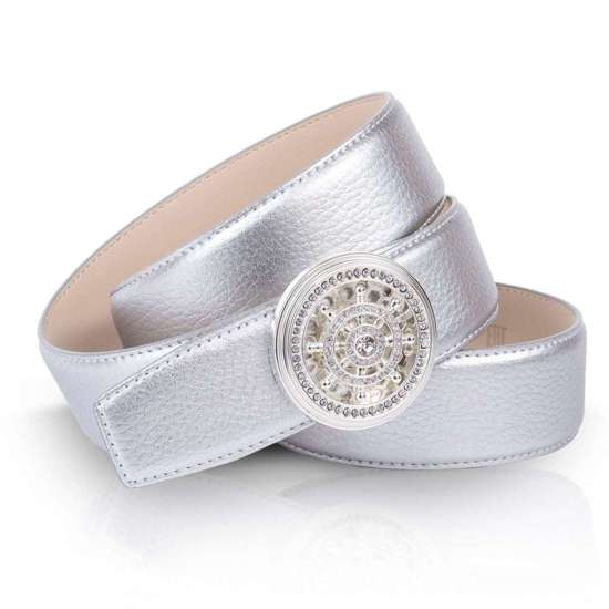 Кожаный ремень с металлическим эффектом