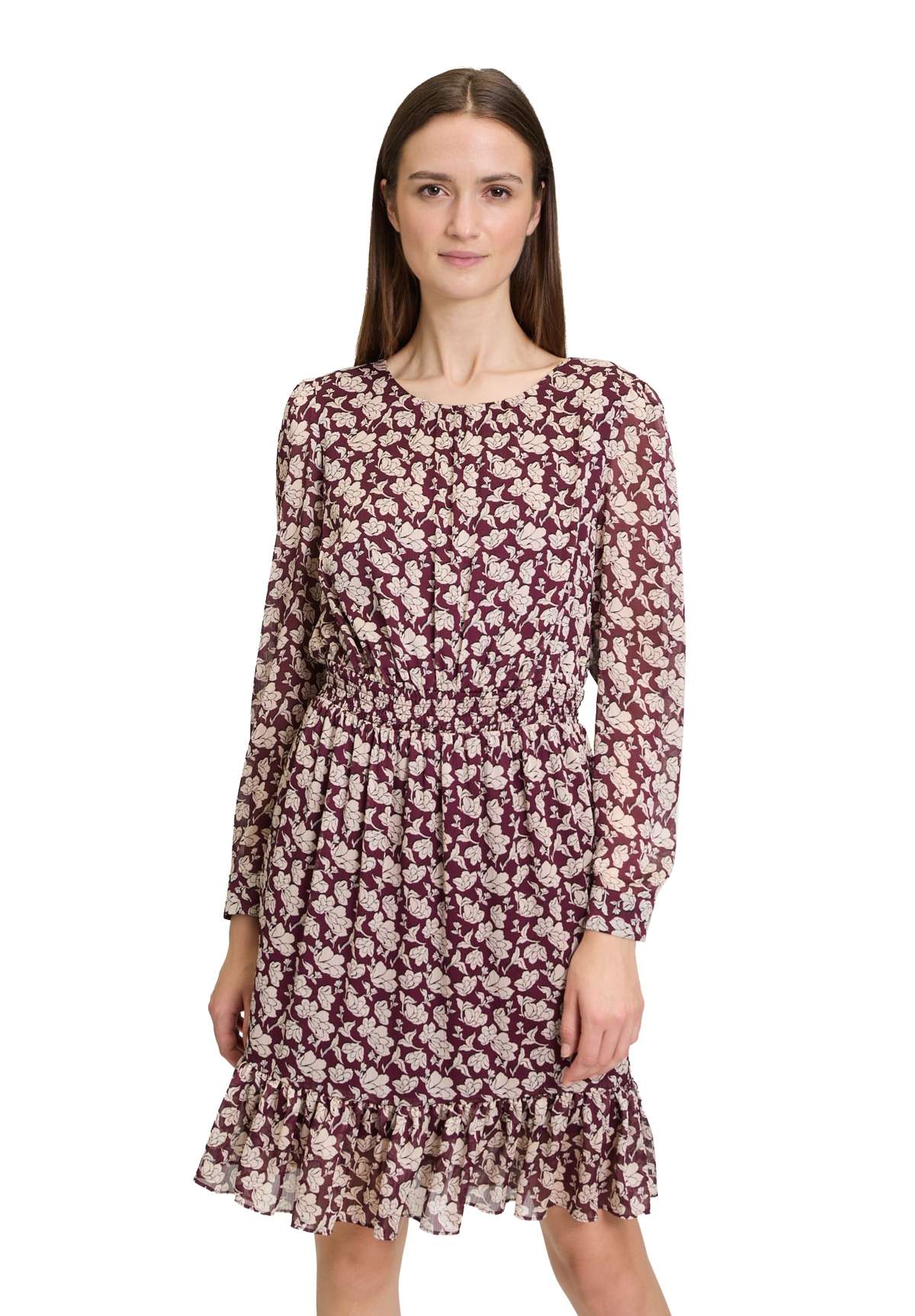 Шифоновое платье Chiffonkleid mit Ruschen