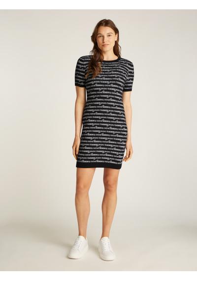 Трикотажное платье с логотипом по всей поверхности TJW SCRIPT AOP SWEATER DRESS