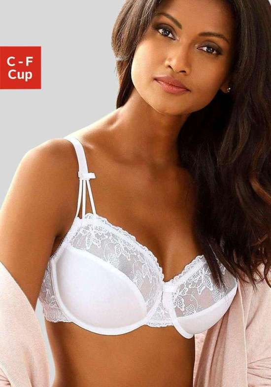 Бюстгальтер на косточках с кружевной вышивкой