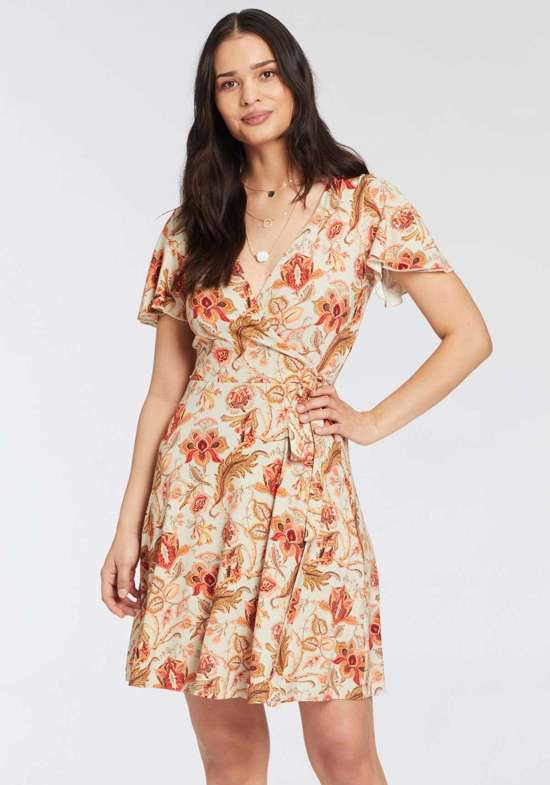 Платье из джерси с женственными рукавами-бабочками