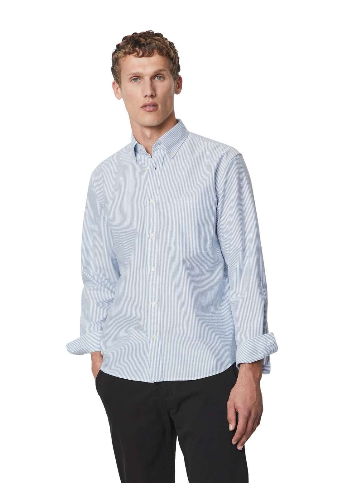 Рубашка с длинным рукавом aus gestreifter Bio-Baumwoll-Qualität