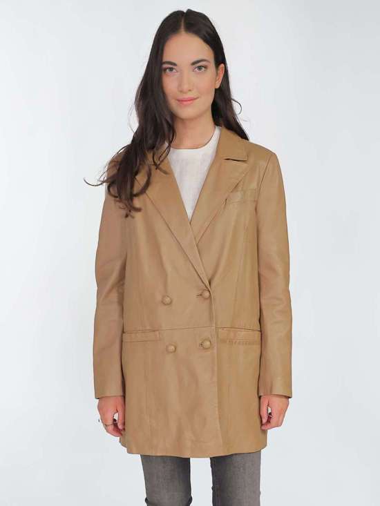 Кожаное пальто 42021108