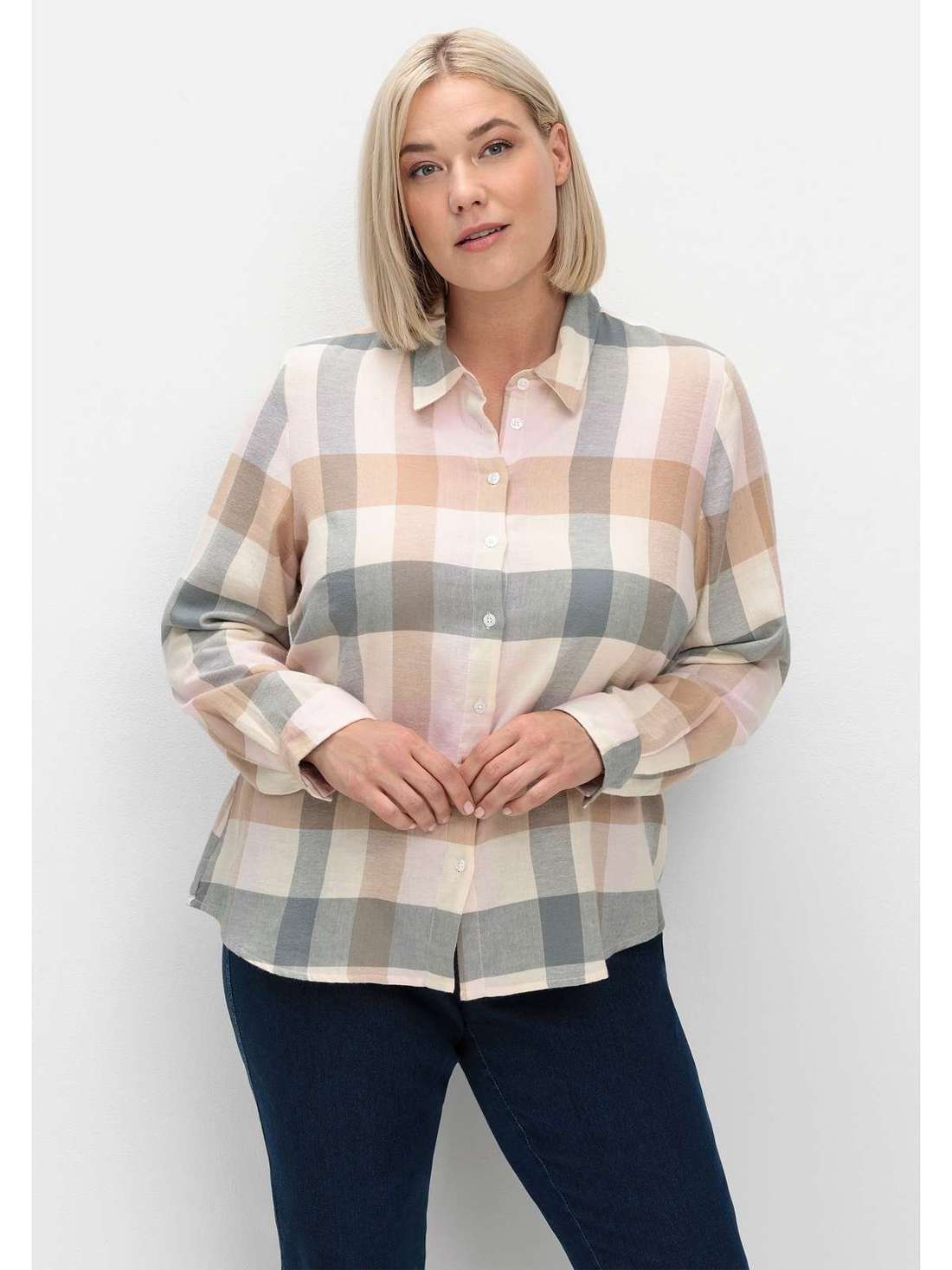 Фланелевая блузка с клетчатым узором Große Größen