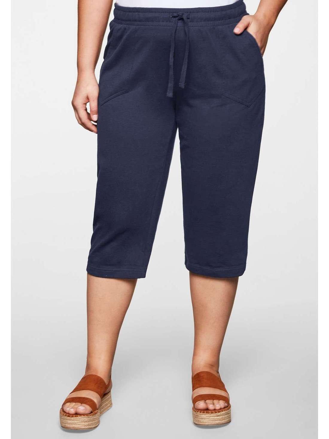 Брюки-капри с притягиваемым поясом Große Größen