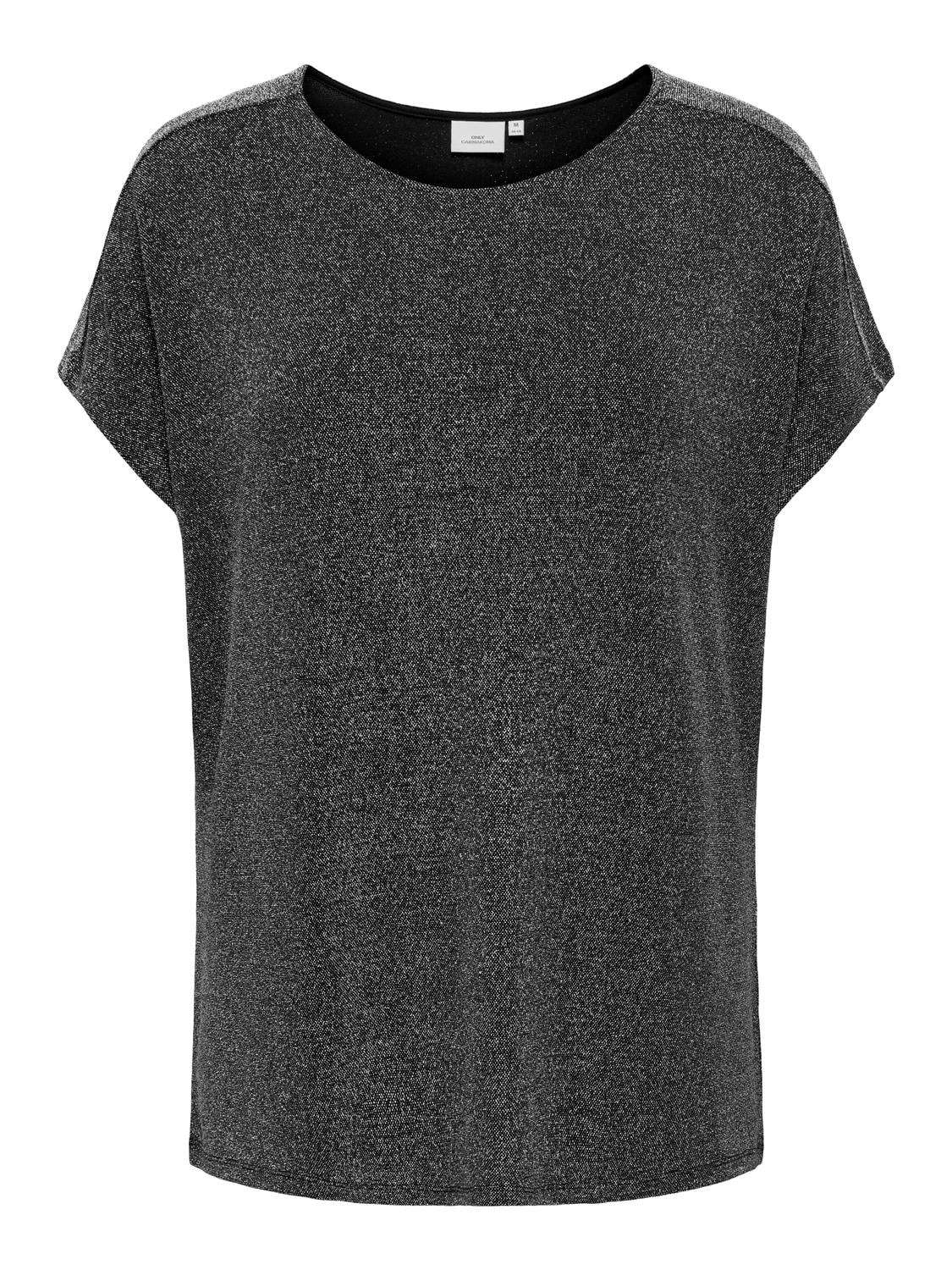 Рубашка с коротким рукавом CARQUEEN S/S GLITTER O-NECK TOP JRS BF