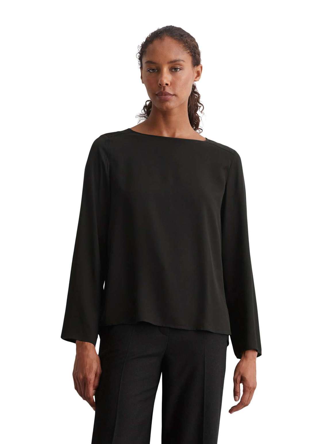 Блузка с длинными рукавами aus fließendem Viskose-Twill