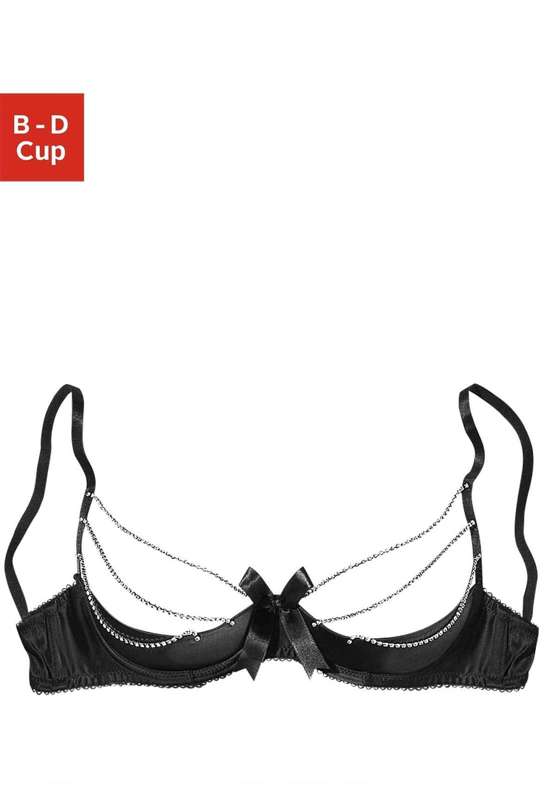 Бюстгальтер на косточках и цепочках со стразами