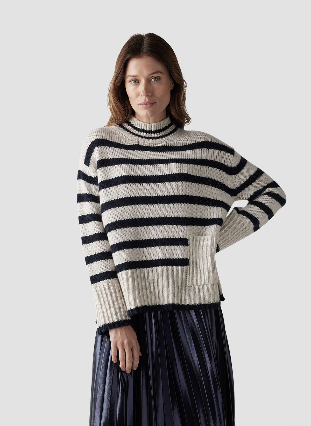 Вязаный свитер Stilvoller Strickpullover mit klassischem Streifenmuster