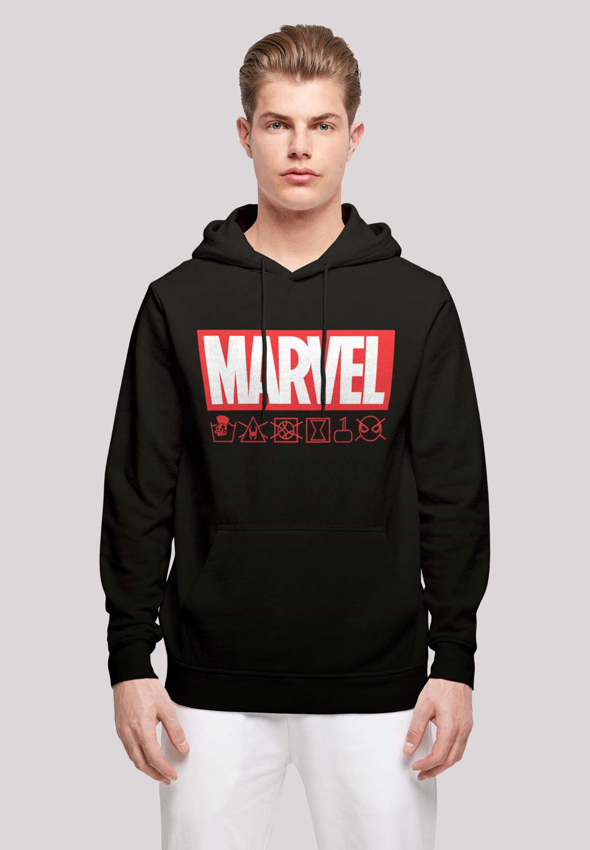Толстовка с капюшоном Marvel Logo washed Care Waschanleitung