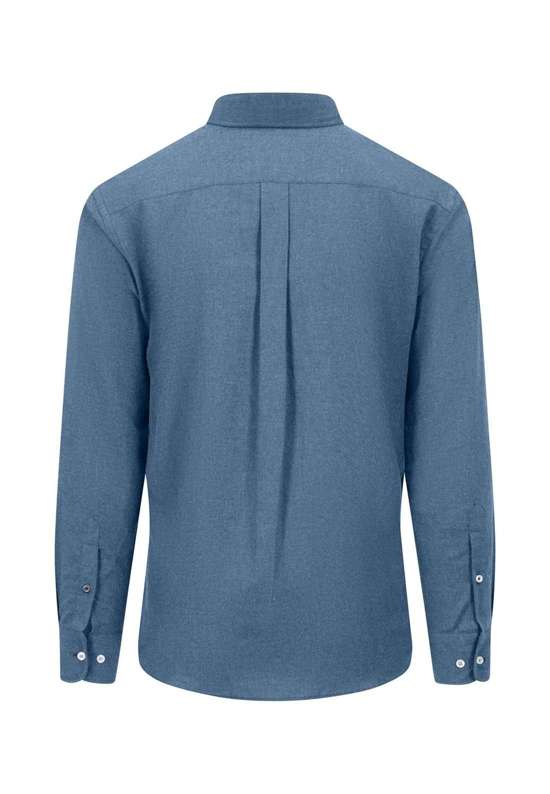 Рубашка с длинными рукавами и классическим воротником на пуговицах.