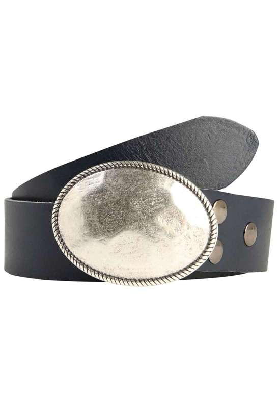 Кожаный ремень со сменной застежкой. Oval Matt Gehämmert