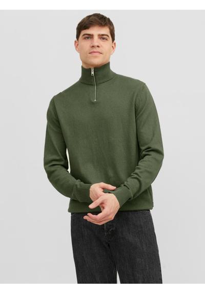 Тройер с ребристыми манжетами. JJEEMIL KNIT HALF ZIP NOOS