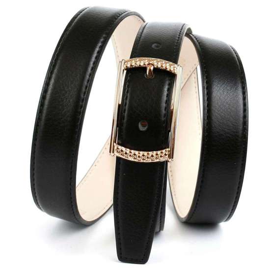 Ремень из кожи с тиснением оленя и узорчатой застежкой