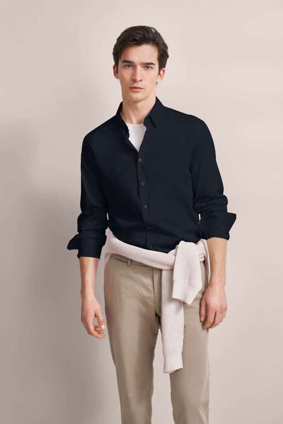 Рубашка с длинными рукавами простого вида