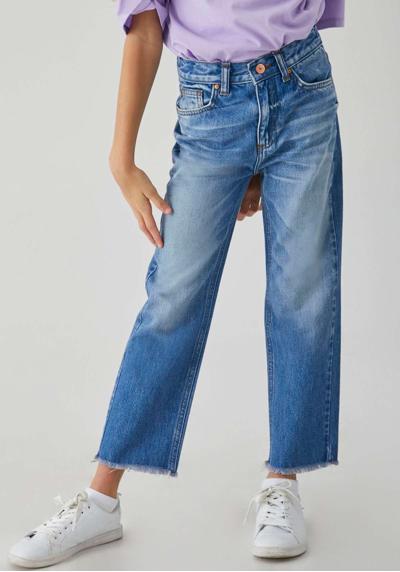 Широкие джинсы с бахромой по краям манжет на штанинах для ДЕВОЧЕК.