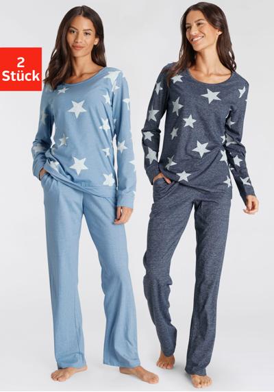 Пижамы, (4 шт, 2 шт), в пестром виде со звездочками