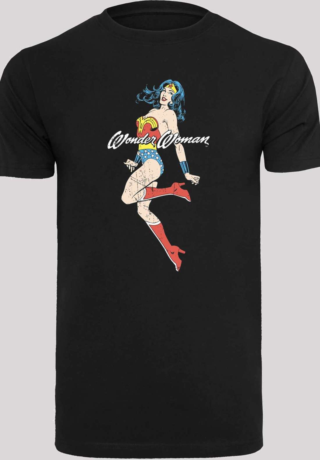 Рубашка с коротким рукавом Herren Wonder Woman Jump -BLK with T-Shirt Round Neck