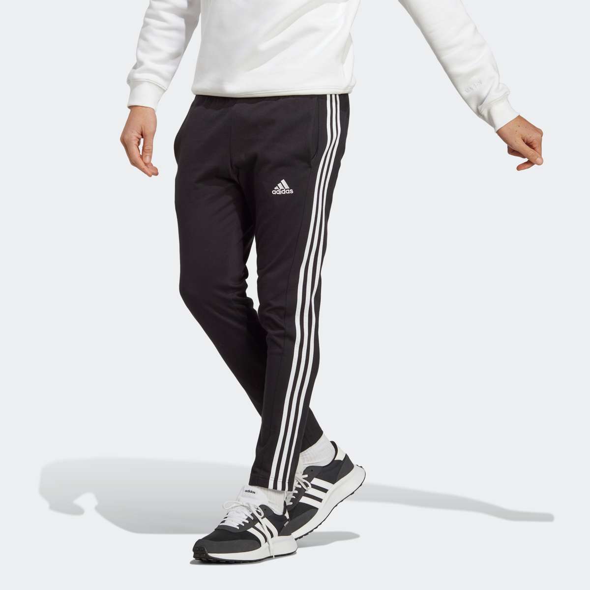Спортивные брюки ESSENTIALS SINGLE JERSEY TAPERED OPEN HEM 3STREIFEN HOSE