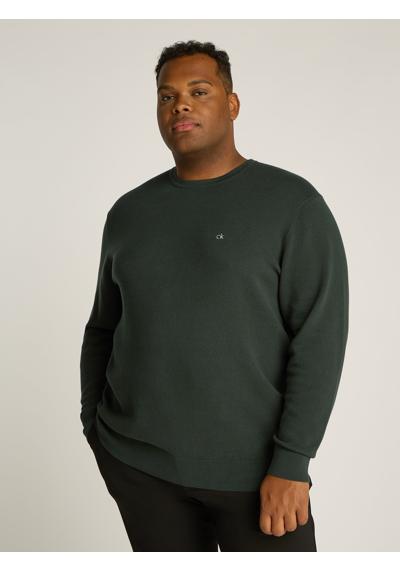 Свитер с круглым вырезом больших размеров с надписью-логотипом BT_MICRO PIQUE STRUCTURE SWEATER