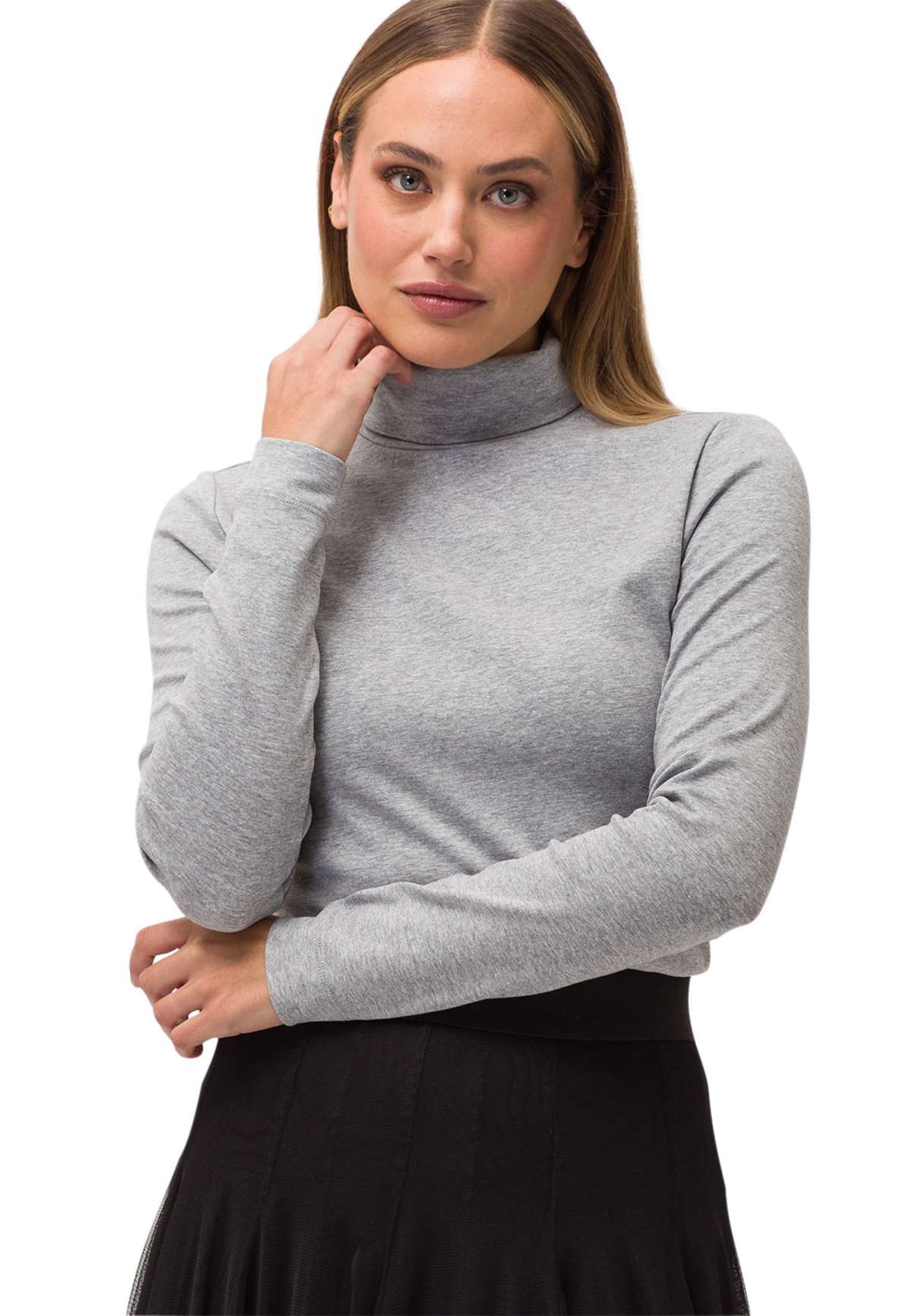 Рубашка с коротким рукавом zero Baumwollshirt mit Rollkragen