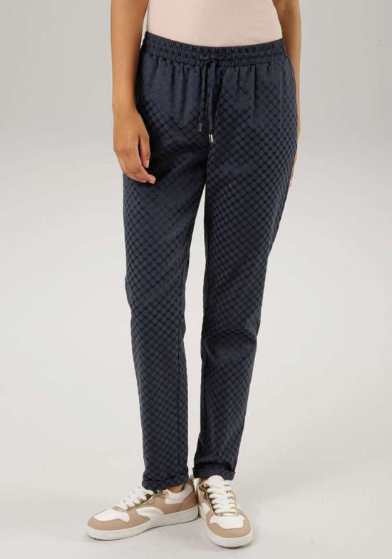 Брюки без застежки с ткаными точками