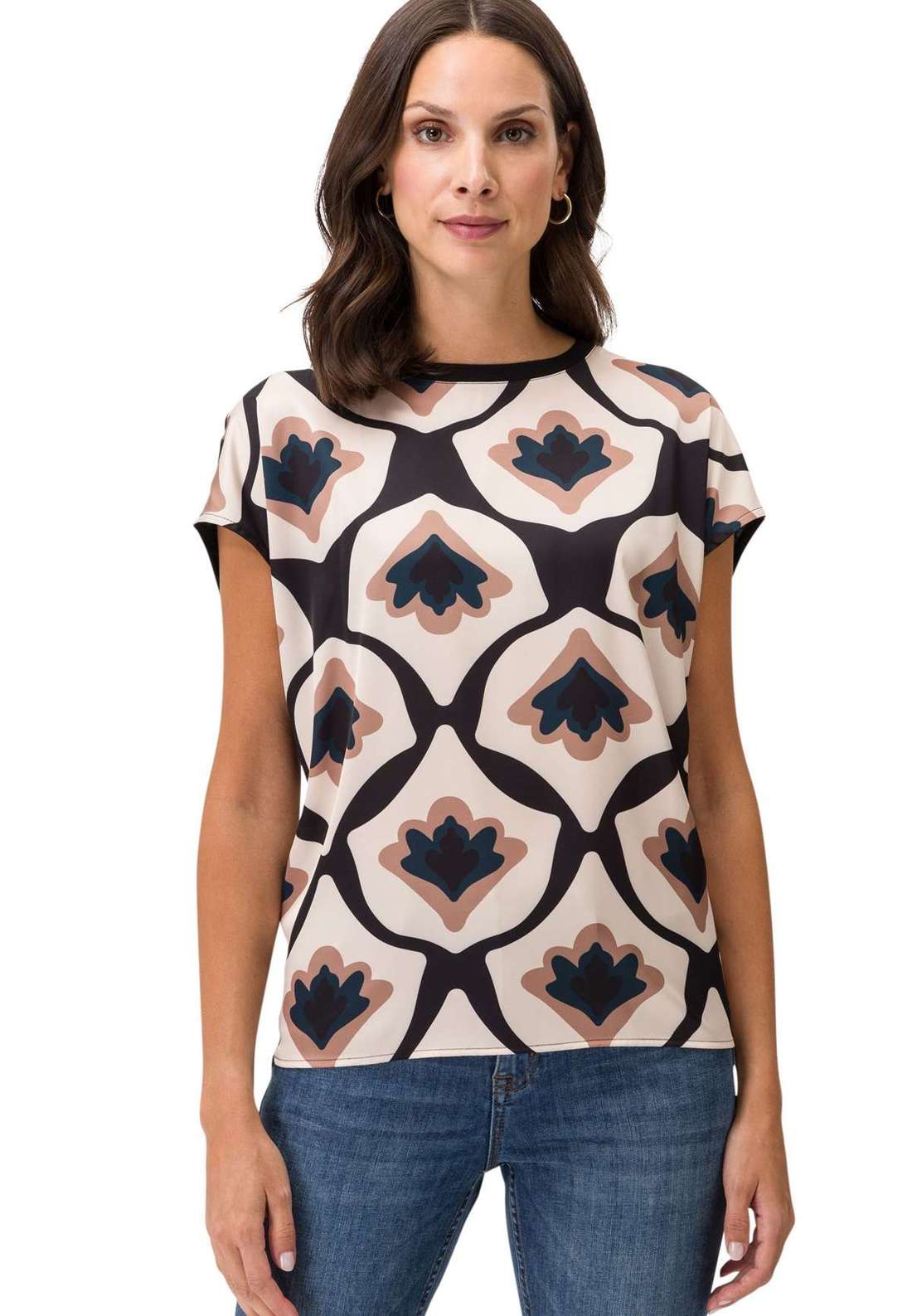 Рубашка с коротким рукавом zero Blusenshirt mit grafischem Print