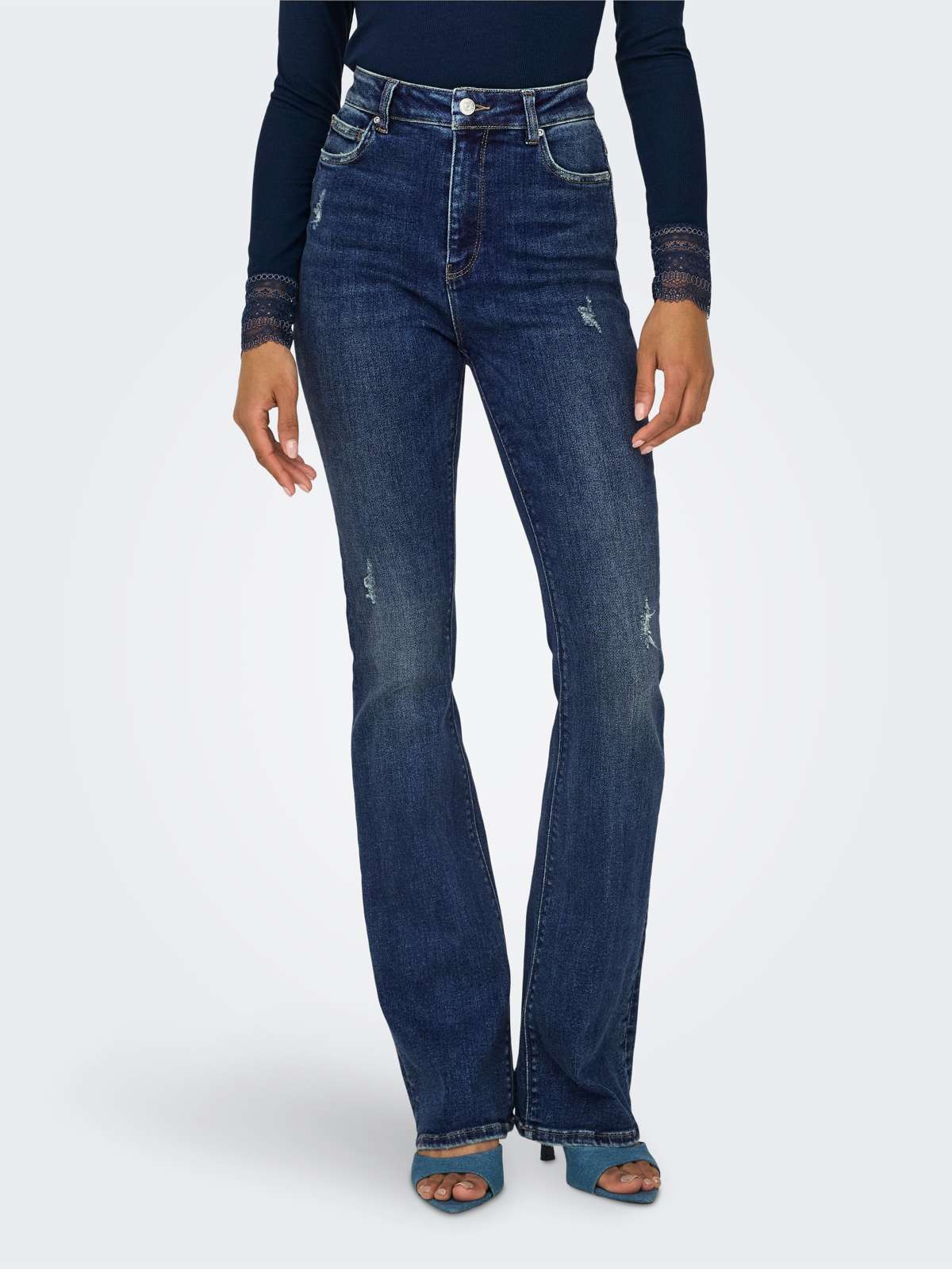 Джинсы Bootcut с эффектом потертости ONLMILA HW FLARED DNM BJ374