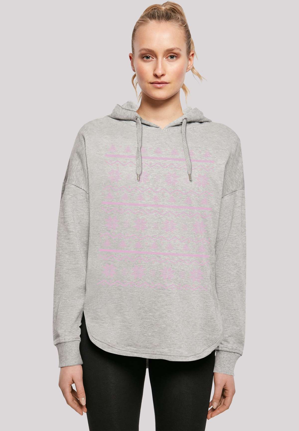 Толстовка с капюшоном Scandinavian Rosa Muster Weihnachten